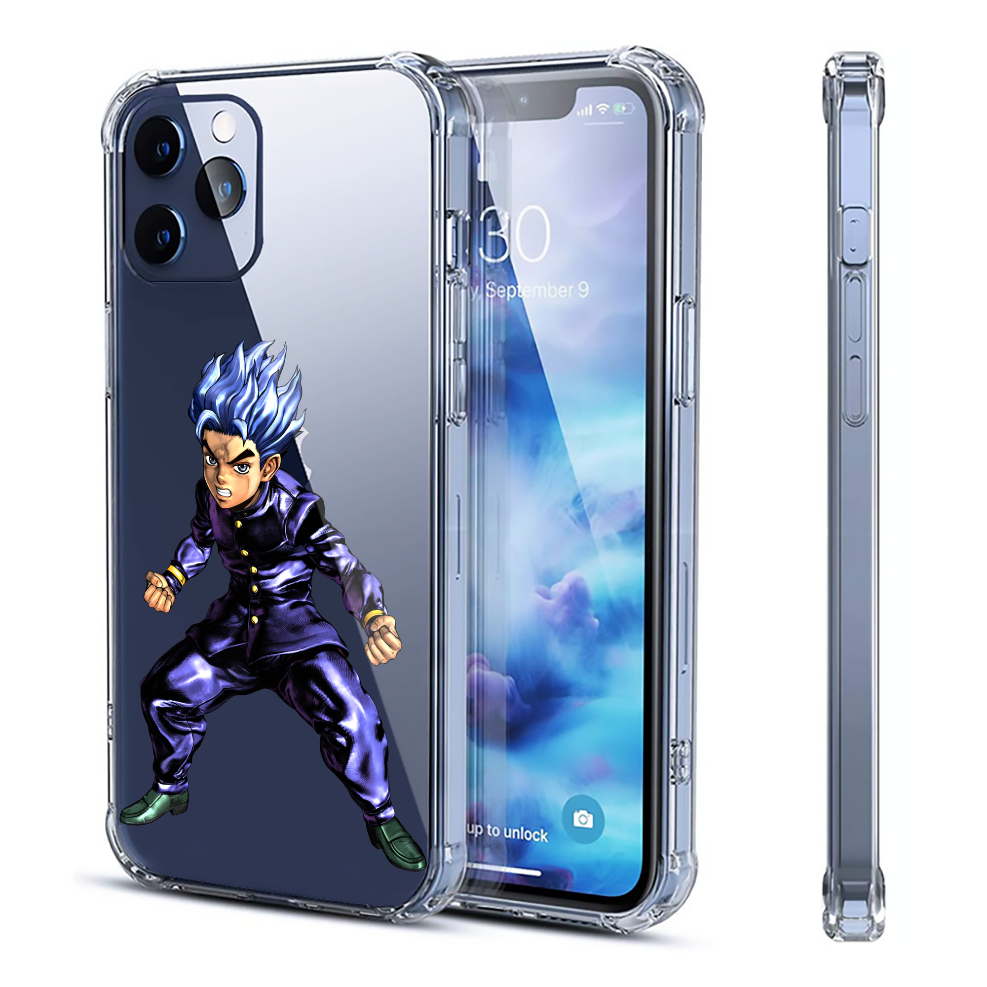（画像用） ジョジョの奇妙な冒険 広瀨康一 JoJo's Bizarre Adventure Hirose Koichi 【iPhone 12シリーズ対応】透明スマホケース（クリアソフトケース）
